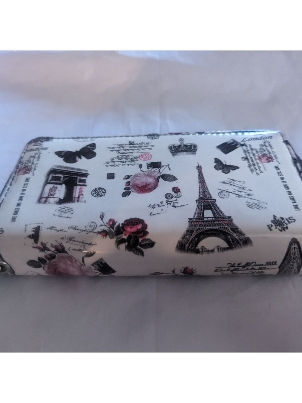 Paris London Butterfly Rose Wallet